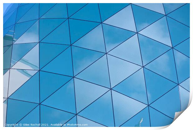 Triangular glass abstract building Print by Giles Rocholl