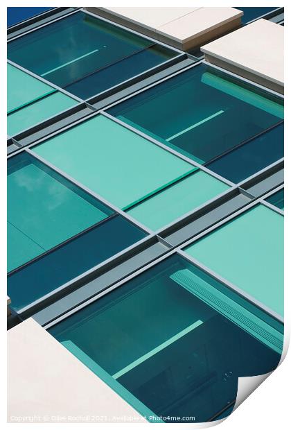 Abstract glass and stone building Print by Giles Rocholl