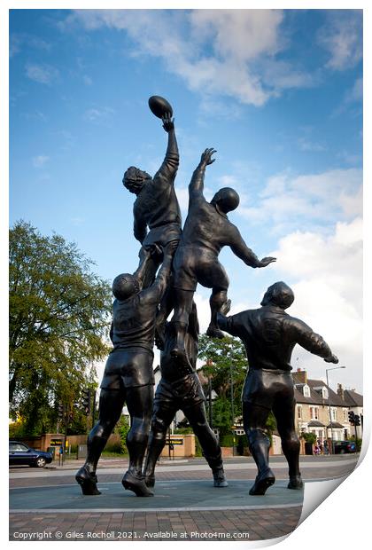 Object sculpture Twickenham Rugby ground London Print by Giles Rocholl