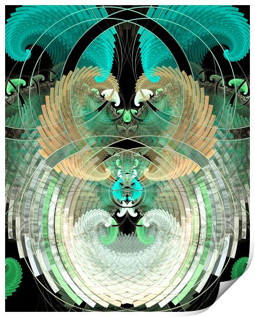 Deco Style, Abstract Art, Fractal Art Print by Maria Forrester