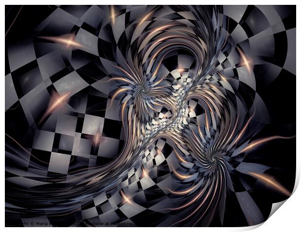 Check Mate, Racing Abstract Print by Maria Forrester