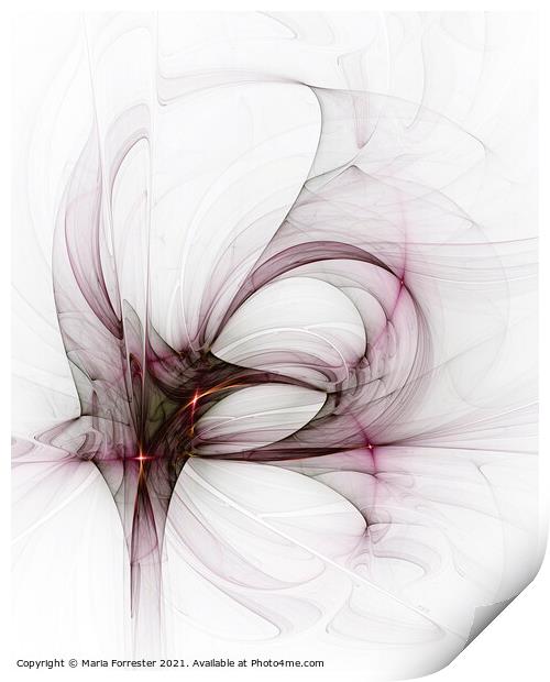 Pink Tulip Abstract Fractal Art Print by Maria Forrester