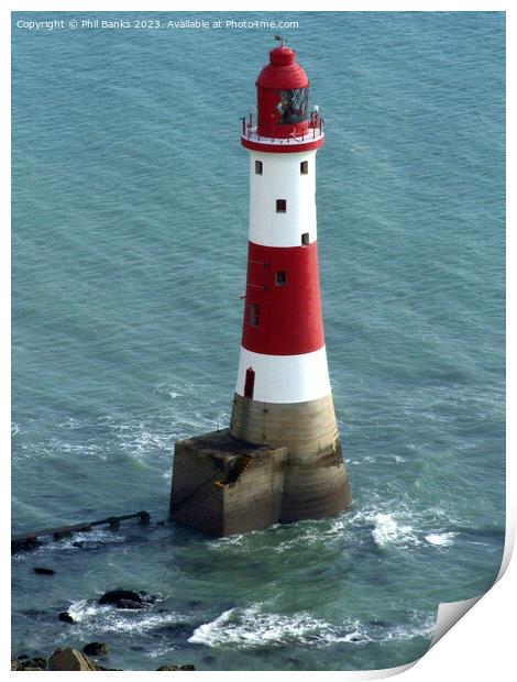 Beachy Head Lighthouse - East Sussex - England Print by Phil Banks