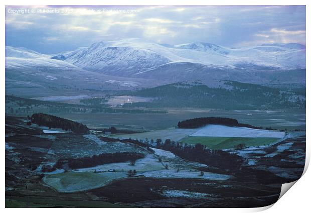 The Cairngorm Mountains from Dorback - Scotland Print by Phil Banks