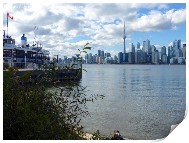 Toronto from the ferry terminal on Toronto Islands Print by Phil Banks