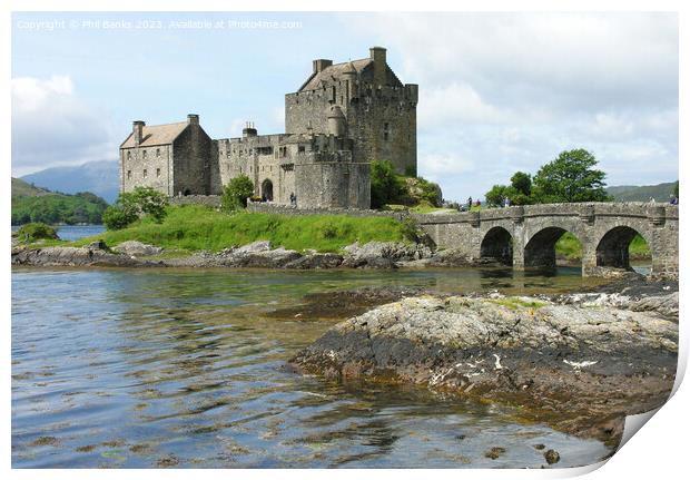 Eilean Donan Castle in Summer Print by Phil Banks