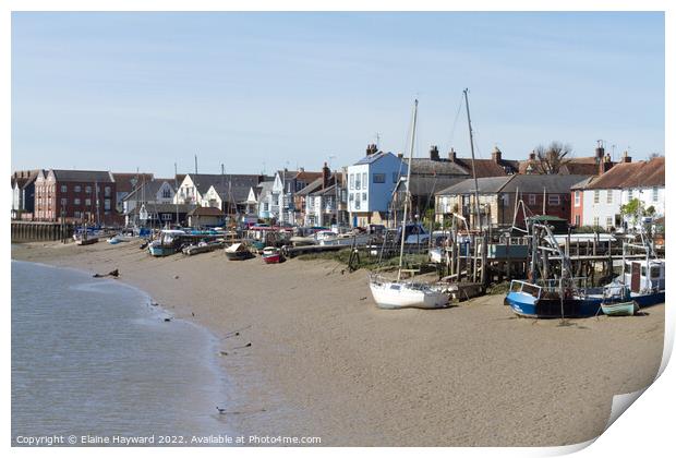 Wivenhoe on the River Colne Print by Elaine Hayward