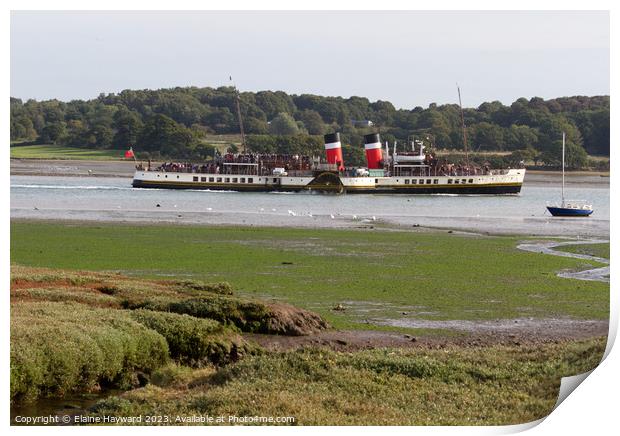 PS Waverley on the River Orwell Print by Elaine Hayward