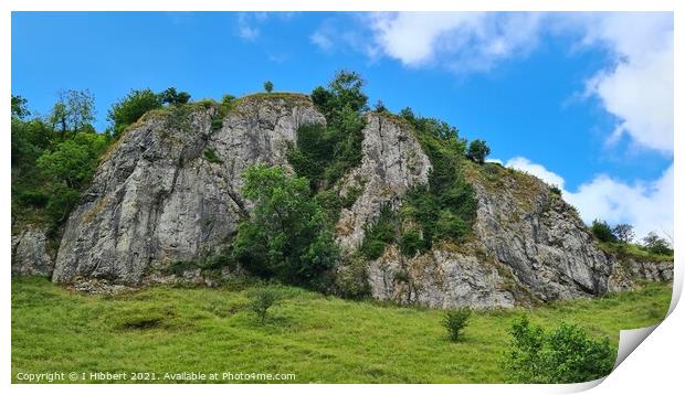 Dovedale / Milldale Rock Formation Print by I Hibbert