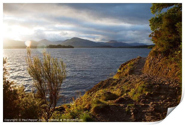 Loch Lomond in the dying light Print by Paul Pepper