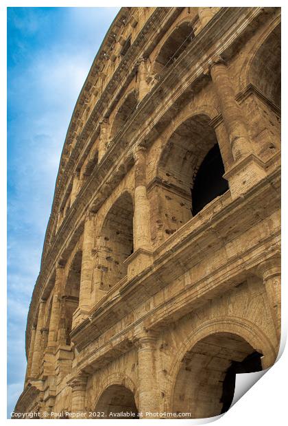 Coliseum looms above Print by Paul Pepper