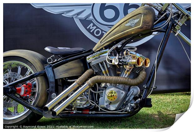 Harley Davidson Chopper Print by Raymond Evans