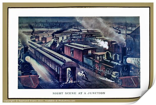 Train Junction Print by Raymond Evans