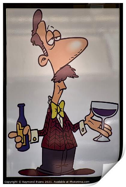 French wine bar Print by Raymond Evans