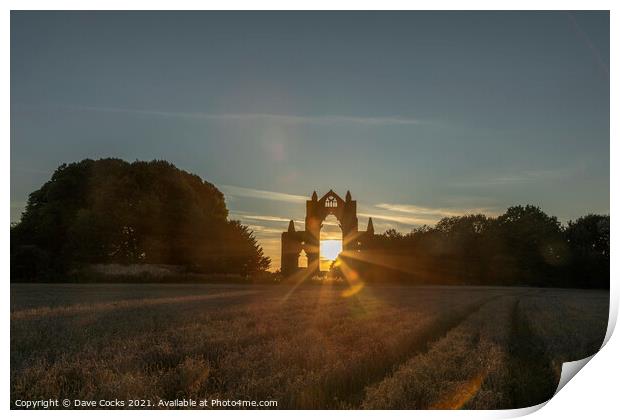 Guisborough Priory at sunset Print by Dave Cocks