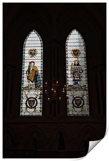 Indoor churchwindow Print by Russell Finney