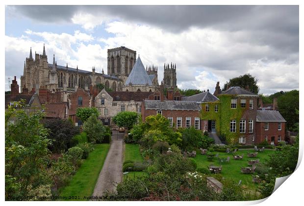 York Minster Cathedral in Britain Print by Russell Finney