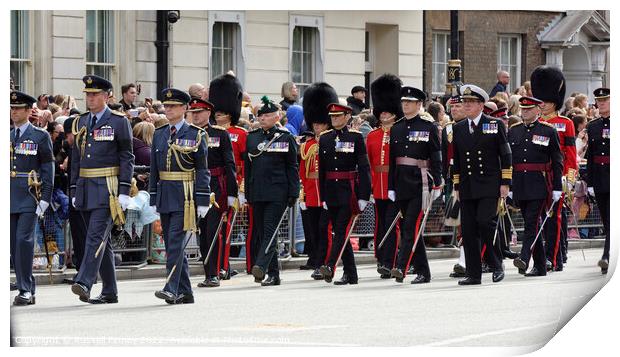 The State Funeral of Her Majesty the Queen. London Print by Russell Finney