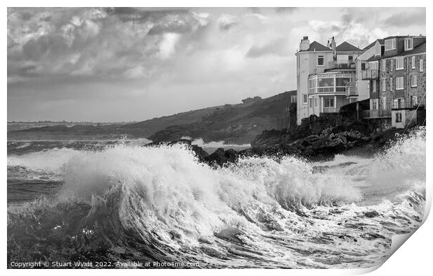 Big Waves at St Ives Print by Stuart Wyatt