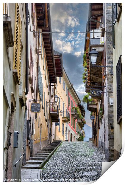 Connobio Street, Lake Maggiore, Italy Print by Stuart Wyatt