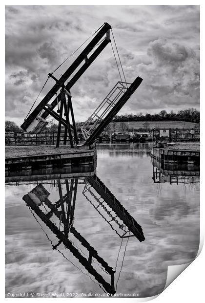 Canal Lifting Bridge, Caen Hill Marina Print by Stuart Wyatt