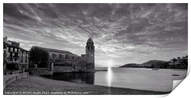 Collioure Black and White Sunrise Print by Stuart Wyatt