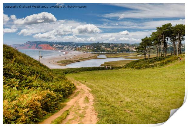 Budleigh Salterton from South West Coast Path Print by Stuart Wyatt