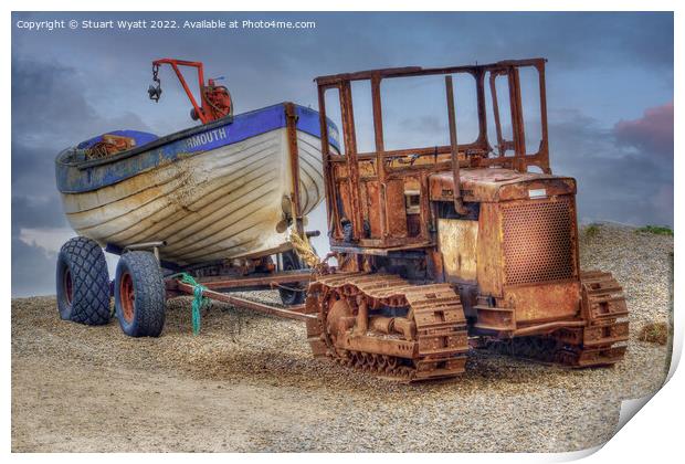beach fishing boat Print by Stuart Wyatt