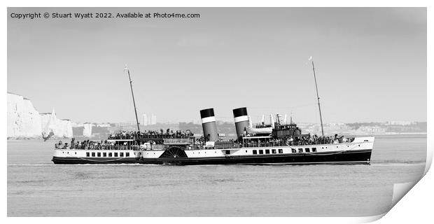 Old Harry and the paddle steamer Waverley Print by Stuart Wyatt