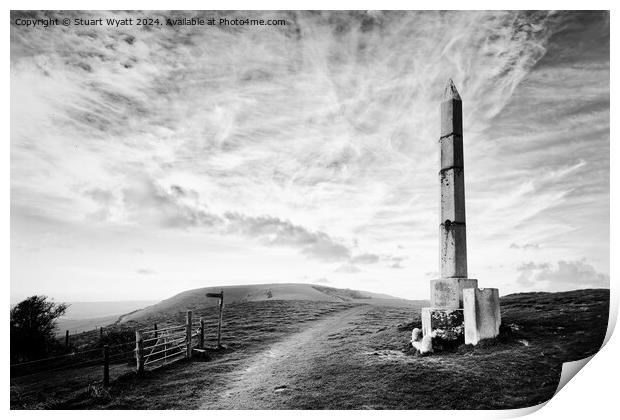 Swanage: Ulwell Obelisk Print by Stuart Wyatt