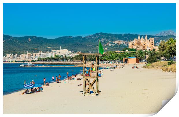 Palma de Majorca with view of Cathedral, Spain  Print by Alex Winter