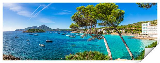 Mediterranean Sea beach panorama of Sant Elm Print by Alex Winter