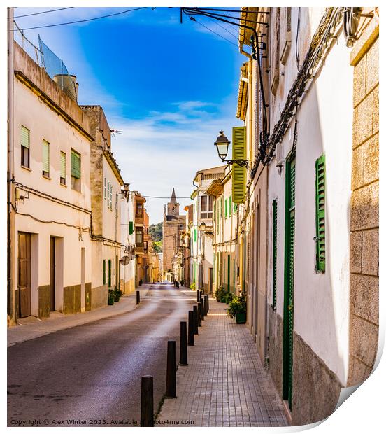 Street in Felanitx on Mallorca Print by Alex Winter