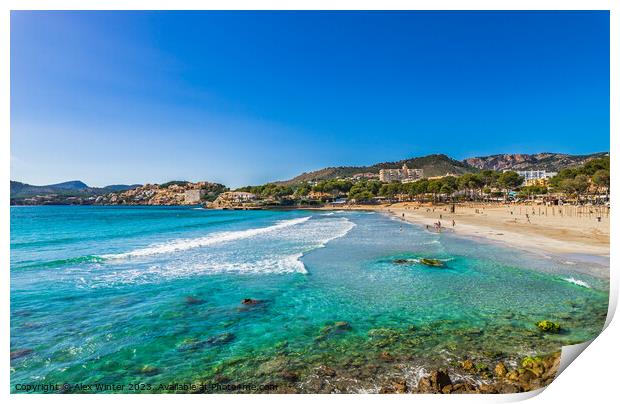 View of Platja de Tora, beach Mallorca Print by Alex Winter
