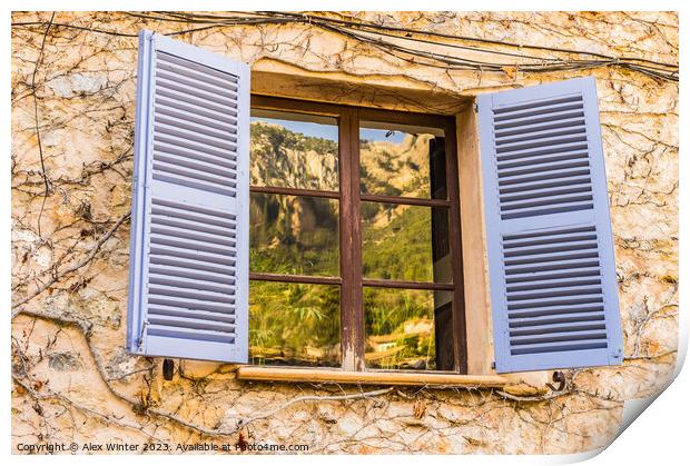 Mediterranean window shutters Print by Alex Winter