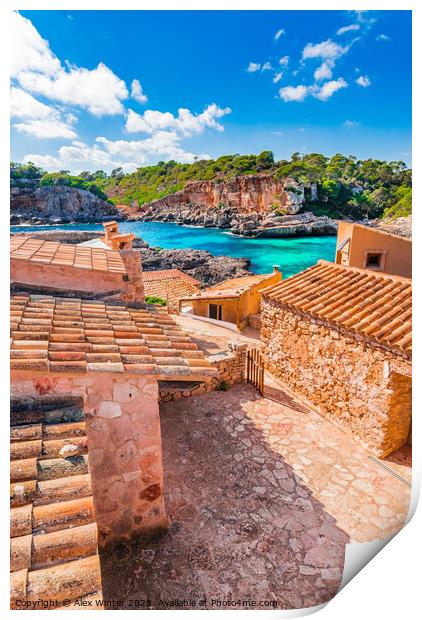 Cala S'Almunia, majorca Print by Alex Winter