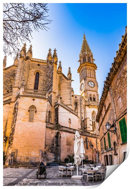 The Majestic Church Square of Manacor Print by Alex Winter