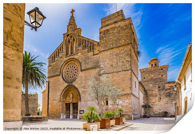 Sant Jaume church Alcudia Print by Alex Winter