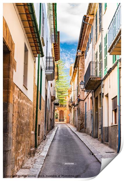 street at the old town of Soller Print by Alex Winter