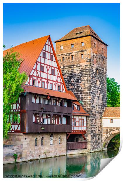 Historical old town of Nuremberg Print by Alex Winter