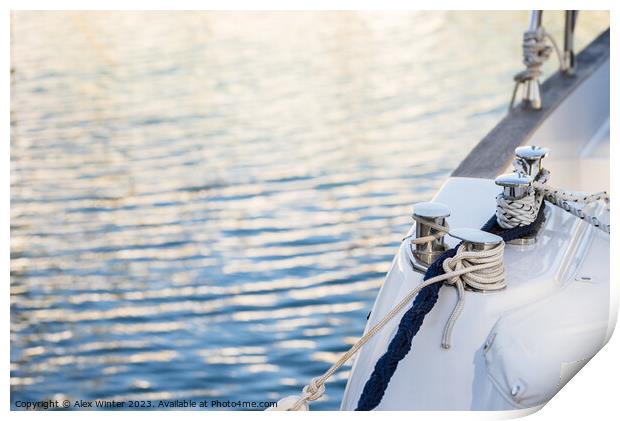 Close-up of yacht boat deck  Print by Alex Winter