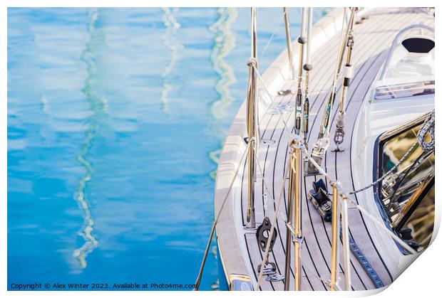 Anchored, sailing, yacht, Print by Alex Winter