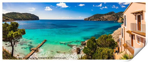 Idyllic sea view of bay in Camp de Mar Mallorca Print by Alex Winter