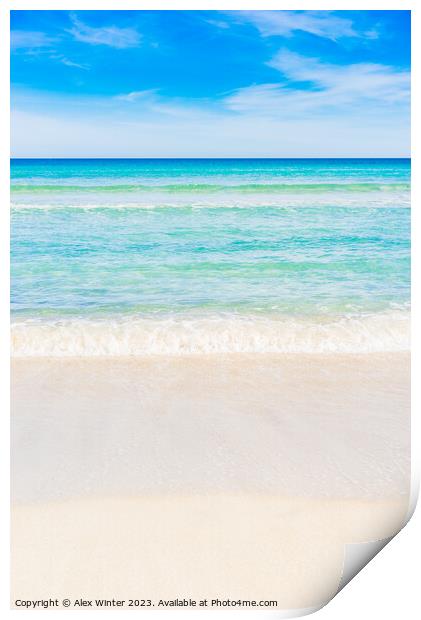 Summer sand sea beach Print by Alex Winter