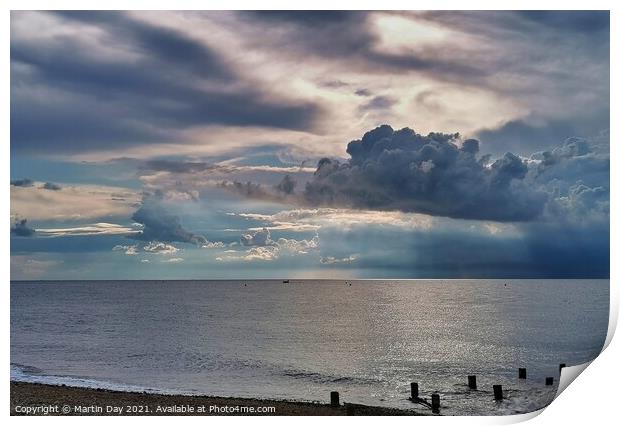 Majestic Storm Clouds Roll Over Hunstanton Beach Print by Martin Day