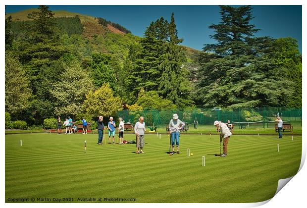 Summer Fun on Keswick's Croquet Lawn Print by Martin Day