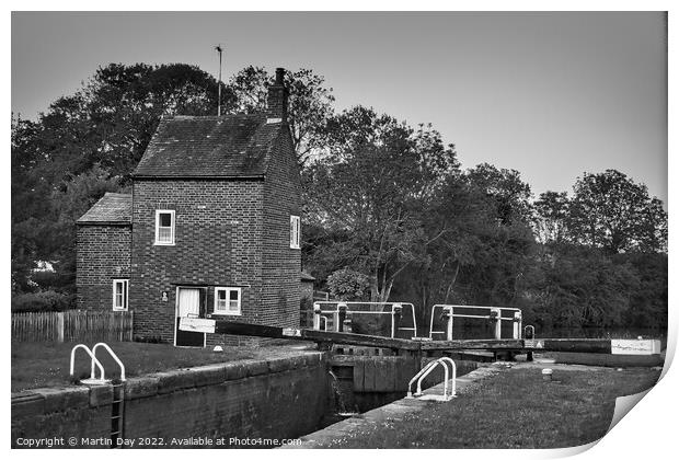 Serene Grand Union Canal Cottage Print by Martin Day