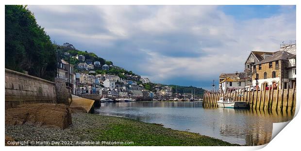 Serenity at Looe Harbour Print by Martin Day