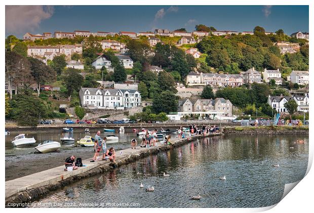 Catching Crabs in Lively Looe Print by Martin Day