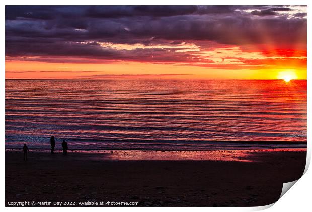 Majestic Summer Sunset over The Wash Print by Martin Day